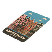 Vintage Reizen Amsterdam Nederland Kanaalhuizen Magneet (Linkerzijde)