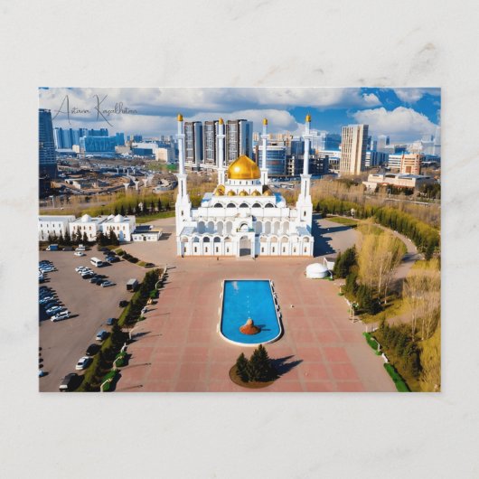 Vintage reizen Astana Kazachstan de Hazrat Sultan Briefkaart (Voorkant)