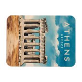 Vintage reizen Athene Griekenland Parthenon Retro Magneet (Horizontaal)