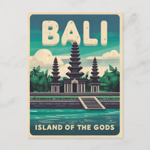 Vintage Reizen Bali Indonesië Retro Graphic Briefkaart
