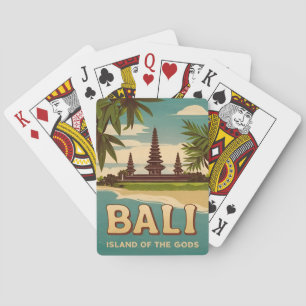 Vintage Reizen Bali Indonesië Retro Graphic Pokerkaarten
