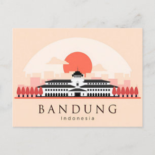 vintage reizen Bandung Indonesië vakantie stad Briefkaart