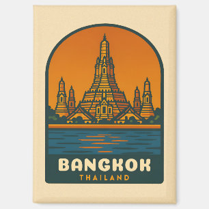Vintage Reizen Bangkok Thailand Retro Graphic Magneet