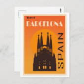 Vintage reizen Barcelona Spanje Briefkaart (Voorkant / Achterkant)