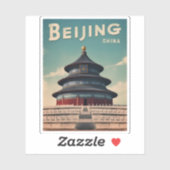 Vintage Reizen Beijing China Retro Schilderachtig Sticker (Vel)