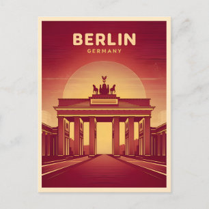 Vintage reizen Berlijn Brandenburger Tor Duitsland Briefkaart