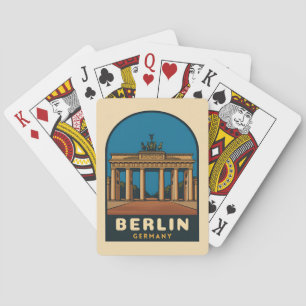 Vintage Reizen Berlijn Duitsland Brandenburger Tor Pokerkaarten