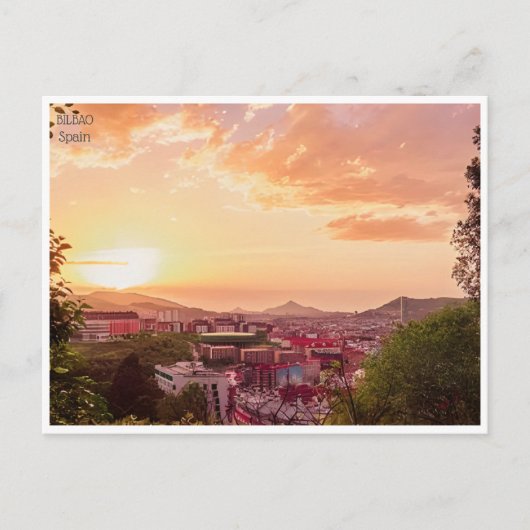 vintage reizen Bilbao Spanje Guggenheim stad Briefkaart (Voorkant)