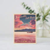 Vintage Reizen Bonneville Zoutvlakten Utah Retro Briefkaart (Staand voorkant)