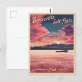 Vintage Reizen Bonneville Zoutvlakten Utah Retro Briefkaart (Voorkant / Achterkant)