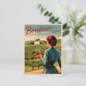 Vintage reizen Bordeaux Frankrijk Retro Schilderac Briefkaart (Staand voorkant)
