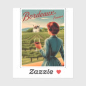 Vintage reizen Bordeaux Frankrijk Retro Schilderac Sticker (Vel)