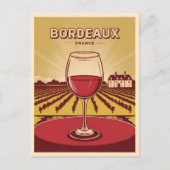 Vintage reizen Bordeaux Frankrijk wijngaard landsc Briefkaart (Voorkant)