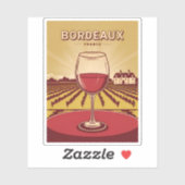 Vintage reizen Bordeaux Frankrijk wijngaard landsc Sticker (Vel)