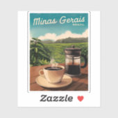Vintage Reizen Brazilië Koffie Boerderij Retro Sch Sticker (Vel)