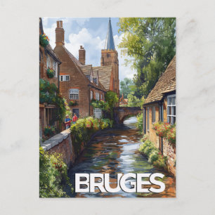Vintage reizen Brugge Briefkaart