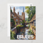 Vintage reizen Brugge Briefkaart (Voorkant / Achterkant)