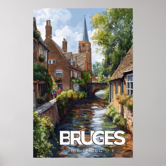 Vintage reizen Brugge Poster (Voorkant)