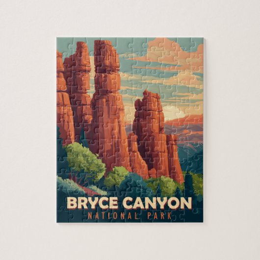 Vintage reizen Bryce Canyon National Park Utah Legpuzzel (Verticaal)
