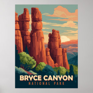 Vintage reizen Bryce Canyon National Park Utah Poster