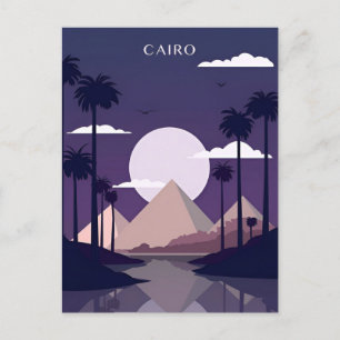 Vintage reizen Cairo Egypte Piramides & Sfinx Giza Briefkaart