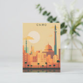 Vintage reizen Cairo Egypte Piramides & Sfinx Giza Briefkaart (Staand voorkant)