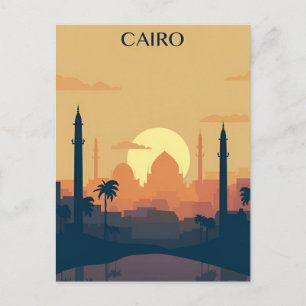 Vintage reizen Cairo Egypte Piramides & Sfinx Giza Briefkaart