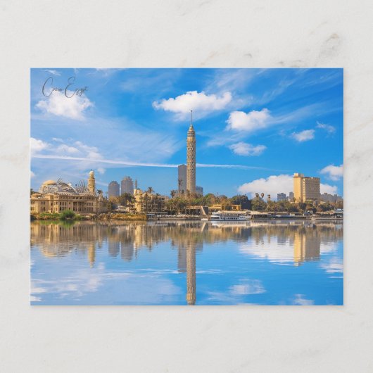 Vintage reizen Cairo Egypte Piramides & Sfinx Giza Briefkaart (Voorkant)