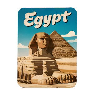 Vintage Reizen Caïro Egypte Pyramid Retro Graphic Magneet