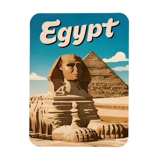 Vintage Reizen Caïro Egypte Pyramid Retro Graphic Magneet (Verticaal)