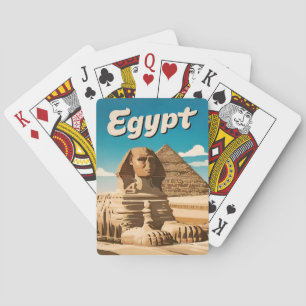 Vintage Reizen Caïro Egypte Pyramid Retro Graphic Pokerkaarten
