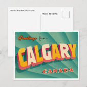 Vintage reizen Calgary Alberta Canada edmonton Briefkaart (Voorkant / Achterkant)
