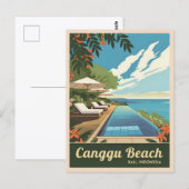 Vintage Reizen Canggu Bali Indonesië Retro Schilde Briefkaart (Voorkant / Achterkant)