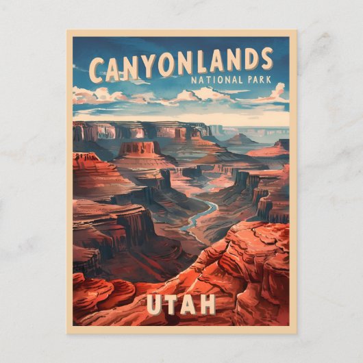 Vintage Reizen Canyonlands Nationaal Park Utah Briefkaart (Voorkant)