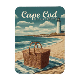 Vintage reizen Cape Cod Massachusetts Beach Retro Magneet