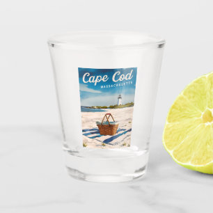 Vintage reizen Cape Cod Massachusetts Beach Retro Shot Glas