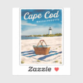 Vintage reizen Cape Cod Massachusetts Beach Retro Sticker (Vel)