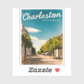Vintage reizen Charleston South Carolina Retro Sticker (Vel)