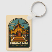 Vintage Reizen Chiang Mai Thailand Retro Sleutelhanger (Achterkant)