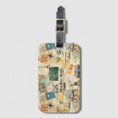 Vintage Reizen Collage Bagagelabel (Voorkant (verticaal))