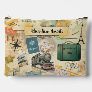 Vintage Reizen Collage Groot Etui