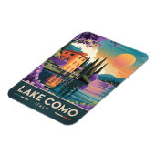 Vintage Reizen Comomeer Italië Zonsondergang Schil Magneet (Linkerzijde)