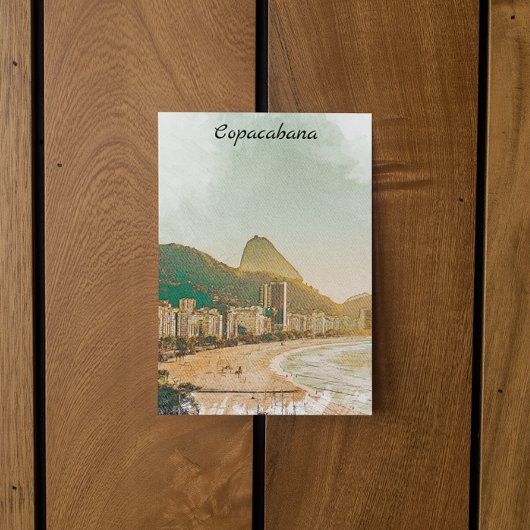 Vintage Reizen Copacabana Beach Rio de Janeiro Briefkaart