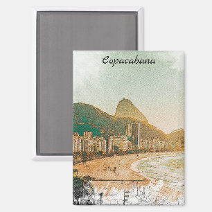 Vintage Reizen Copacabana Beach Rio de Janeiro Magneet