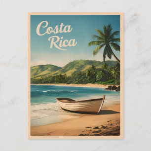 Vintage Reizen Costa Rica Aan Zee Retro Schilderac Briefkaart