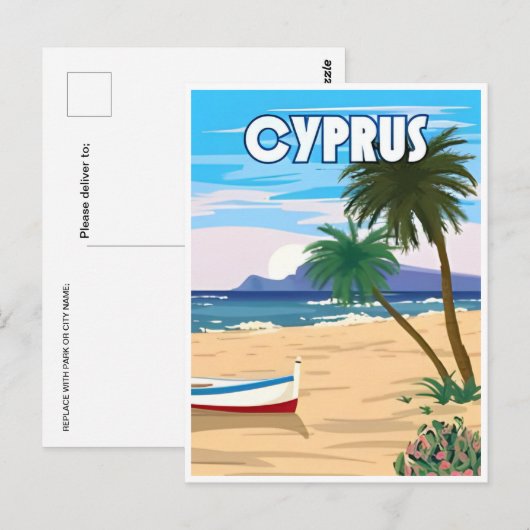 vintage reizen CYPRUS KYRENIA Chypre Briefkaart (Voorkant / Achterkant)