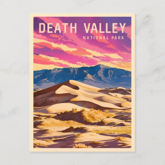 Vintage Reizen Death Valley Nationaal Park Retro Briefkaart (Voorkant)
