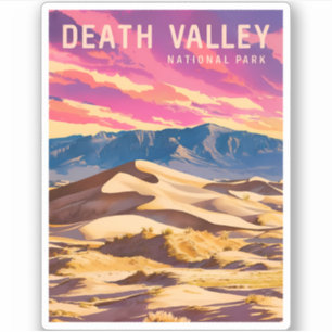 Vintage Reizen Death Valley Nationaal Park Retro Sticker