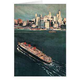 Vintage Reizen door cruise Ship naar New York City
