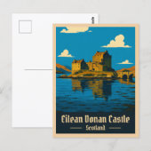 Vintage Reizen Eilean Donan Castle Schotland Retro Briefkaart (Voorkant / Achterkant)